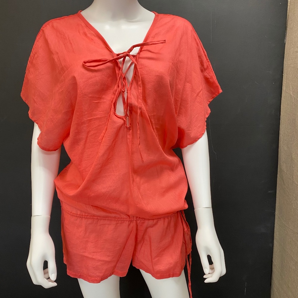INDAH Coral shorts romper